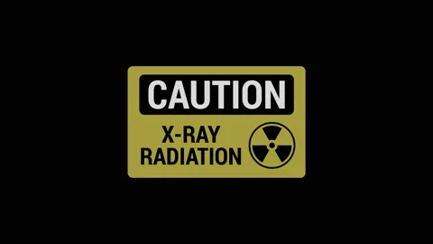 Retro x-ray radiation caution with Glitch Effect. 4K video. 库存影片 143421261