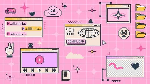 Retro y2k computer window page interface, UI Illustrazione stock