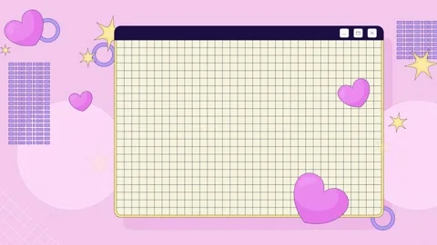 Retro Y2K grid desktop window animated lofi background Stock Footage 334776503