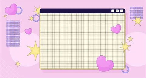 Retro Y2K grid desktop window lofi background Illustrazione stock
