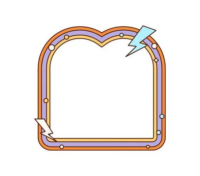 Retro y2k groovy wavy frame, hippie wave border Stock Illustration