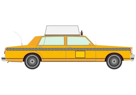 Retro yellow cab. Stock Illustration