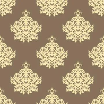 Retro yellow floral seamless pattern background Illustrazione stock