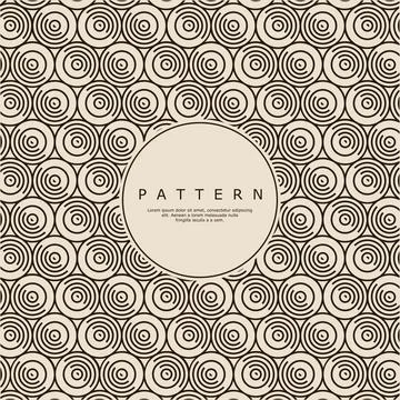 Retro zig zag circle line abstract pattern vector. Vintage round lines pattern. Stock Illustration