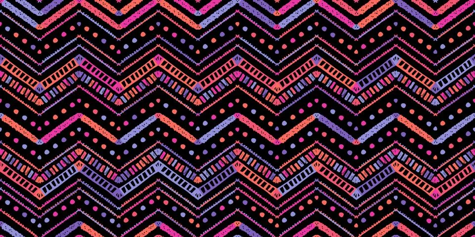Retro zigzag african gold pattern. Chevron design Stock Illustration