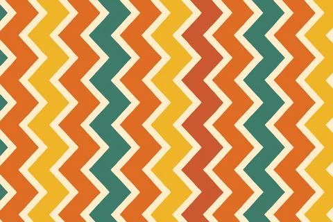 Retro zigzag pattern in autumnal colors Stock Illustration