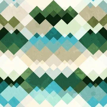 Retro zigzag seamless pattern with grunge effect Illustrazione stock