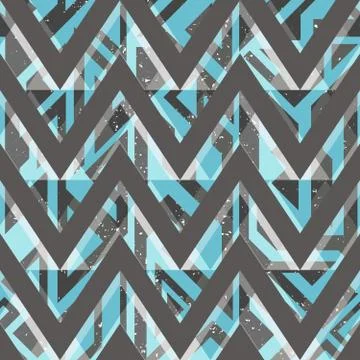 Retro zigzag seamless pattern with grunge effect 스톡 일러스트