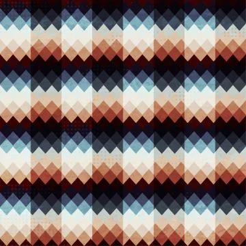 Retro zigzags seamless with grunge effect Stock Illustration
