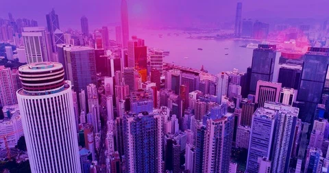 Retrofuturistic cityscape seamless background. Stock Footage 104452263