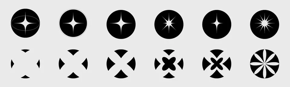 Retrofuturistic y2k geometry design elements collection. Big collection of Stockillustratie