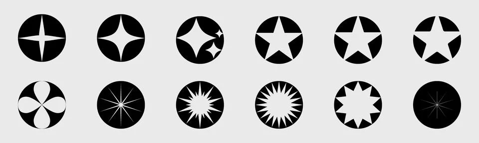 Retrofuturistic y2k geometry design elements collection. Trendy geometric design イラスト素材