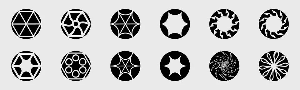 Retrofuturistic y2k geometry design elements collection. Trendy geometric design Stock Illustration