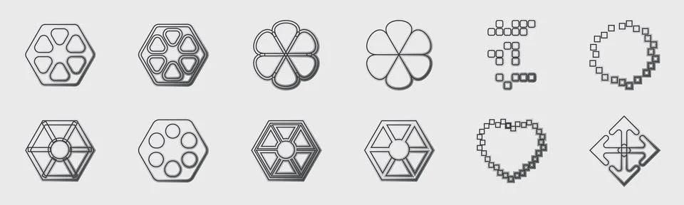 Retrofuturistic y2k geometry design elements collection. Minimalist geometric Stock Illustration