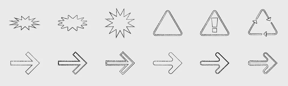 Retrofuturistic y2k geometry design elements collection. Collection of abstract イラスト素材
