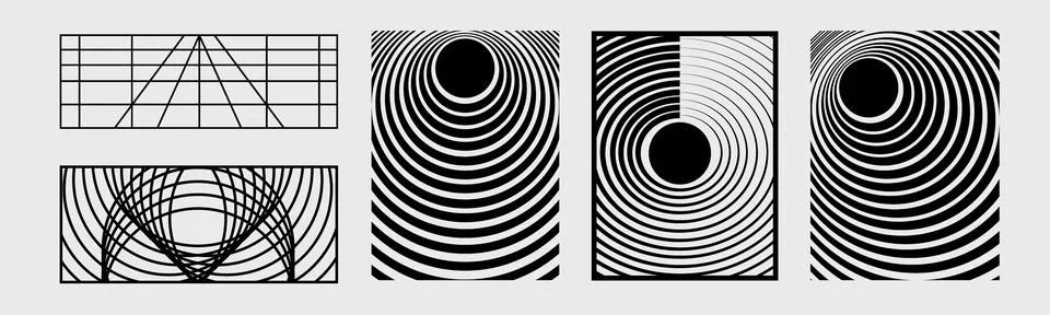 Retrofuturistic y2k geometry design elements collection. Collection of abstract Stock Illustration