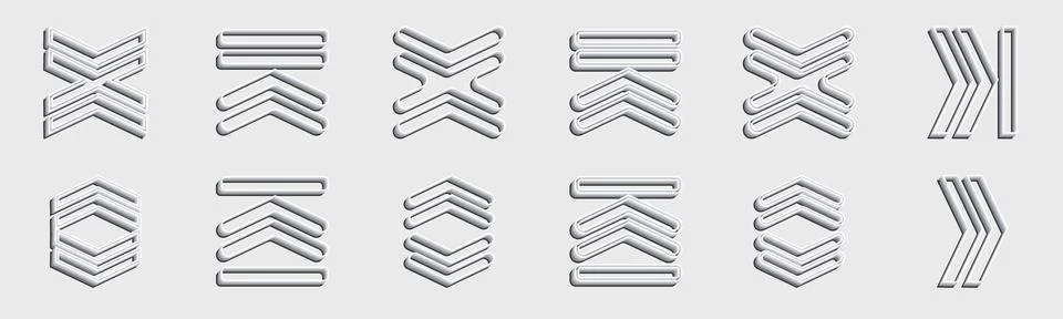 Retrofuturistic y2k geometry design elements collection. Collection of abstract Stock Illustration