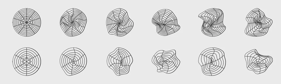 Retrofuturistic y2k geometry design elements collection. Minimalist geometric Stock Illustration