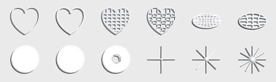 Retrofuturistic y2k geometry design elements collection. Collection of abstract 库存插图