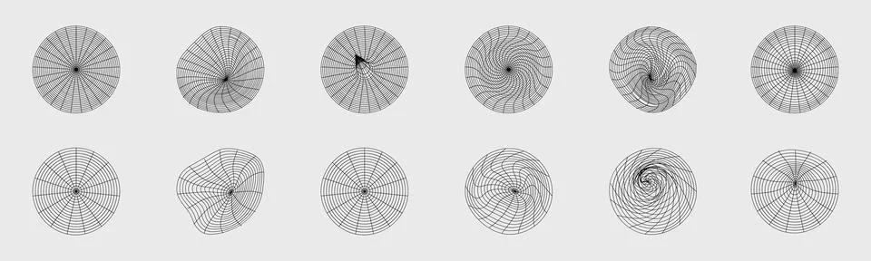 Retrofuturistic y2k geometry design elements collection. Collection of abstract Stock Illustration