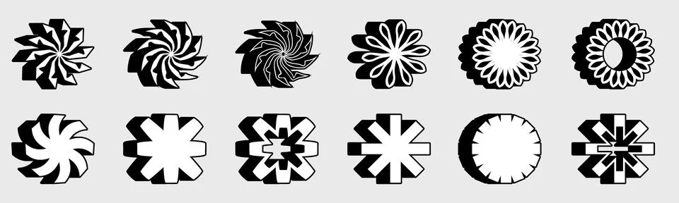 Retrofuturistic y2k geometry design elements collection. Big collection of イラスト素材