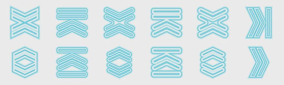 Retrofuturistic y2k geometry design elements collection. Big collection of Illustrazione stock