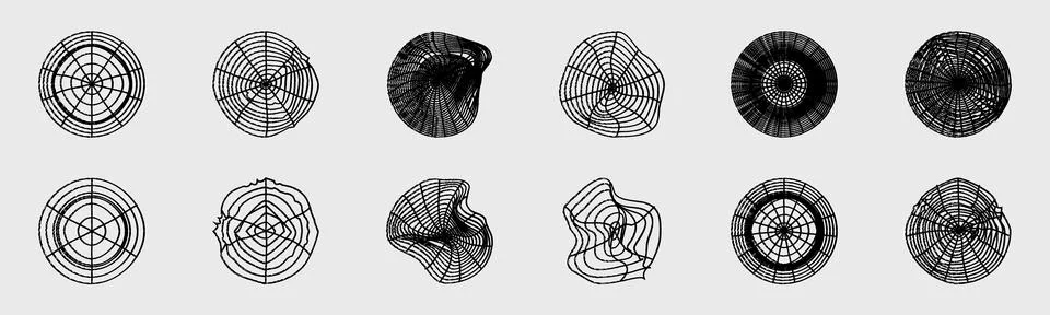 Retrofuturistic y2k geometry design elements collection. Big collection of イラスト素材