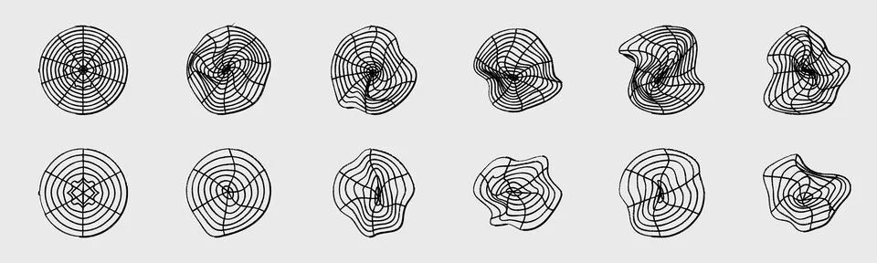 Retrofuturistic y2k geometry design elements collection. Large set of retro Stock Illustration