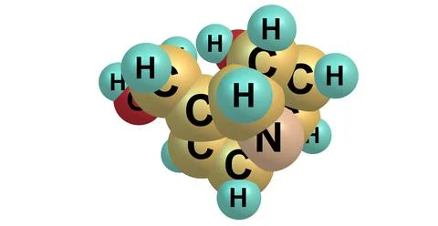 Retronecine molecular structure isolated on white Stock Illustration
