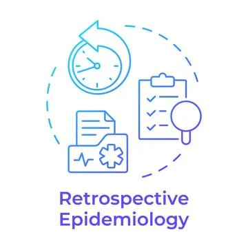 Retrospective epidemiology blue gradient concept icon Ilustración de archivo