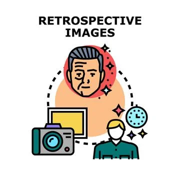 Retrospective images concept exploring past memories Stock Illustration