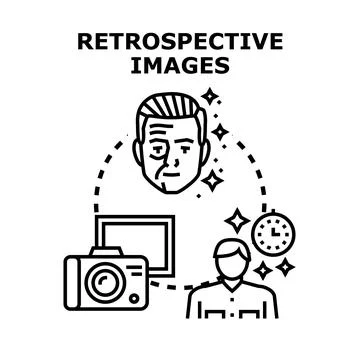 Retrospective images concept exploring past memories Stock Illustration