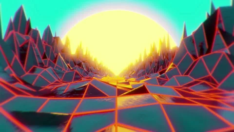Retrowave Abstract Background VJ Loop 스톡 동영상 116537455