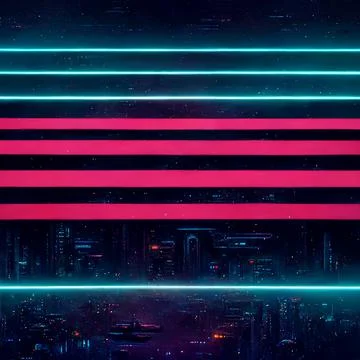 Retrowave and synthwave style background1 Stock Illustration