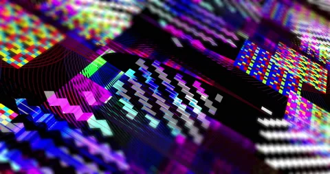 Retrowave background with glowing lines. Seamless loop. Closeup video. DOF. Stock Footage 126026472