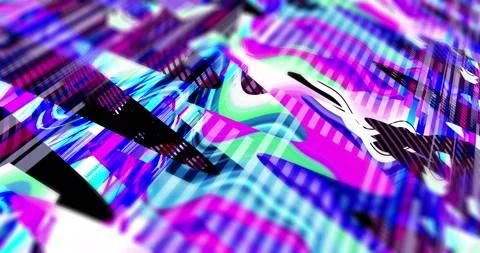 Retrowave background with waves. Seamless loop. Closeup video. DOF. Stock Footage 125898207