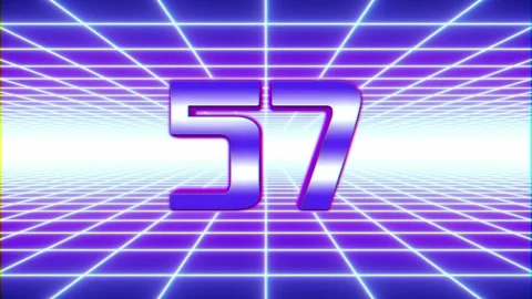 Retrowave Countdown 60 Seconds in 4k Video stock 146212691