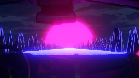 Retrowave drive Stock Footage 246008941