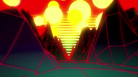 Retrowave Old TV VJ Loop 002 Stockbeeldmateriaal 124060461