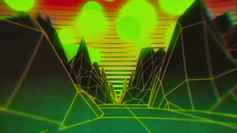 Retrowave Old TV VJ Loop 003 스톡 동영상 124074243