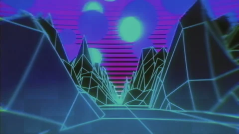 Retrowave Old TV VJ Loop 006 Vidéo 124093338