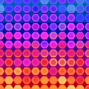 Retrowave Synthwave 80s Abstract Background with Hexagons Stock Illustration