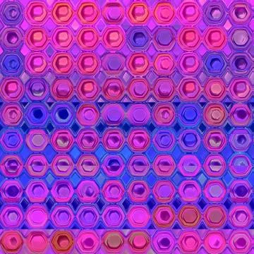 Retrowave Synthwave 80s Abstract Background with Hexagons Stock Illustration