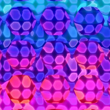 Retrowave Synthwave 80s Abstract Background with Hexagons Stock Illustration