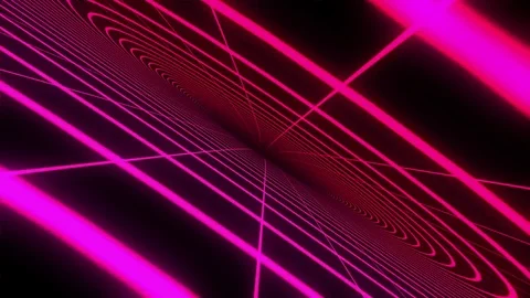 Retrowave Tunnel VJ Loop Stock Footage 80992517