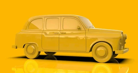 Retro Yellow Car Stock Footage 127095409
