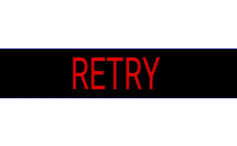 RETRY System Process Graphic Red Text on Black Background Stock Footage 327243060