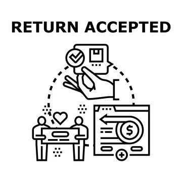 Return accepted order processing and refund concept Stock Illustration