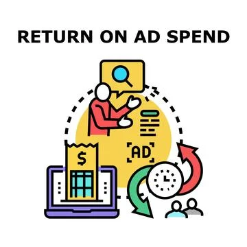 Return on ad spend concept with business analytics and marketing planning Stock Illustration