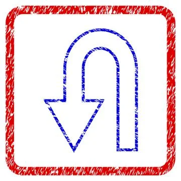 Return Arrow Grunge Framed Icon Stock Illustration